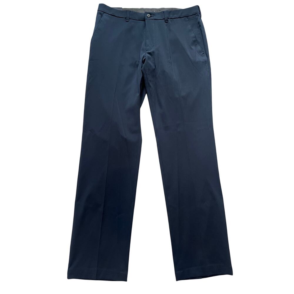 New Oxford Windsor Mens Performance Golf Pants Blue Flat Front 34x30 Stretch